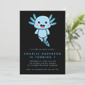 Begroting Axolotl Kind Birthday Party Invitation Kaart (Staand voorkant)