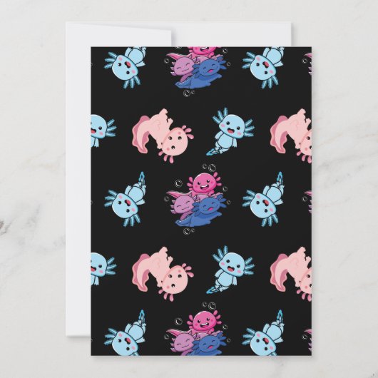 Begroting Axolotl Kind Birthday Party Invitation Kaart (Achterkant)