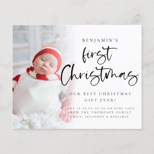 Begroting Baby 1e kerstfoto geboortedatum (Voorkant)