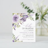 BEGROTING Baby Bloom Floral Baby shower Invitation (Staand voorkant)