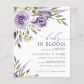 BEGROTING Baby Bloom Floral Baby shower Invitation (Voorkant)