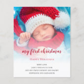 BEGROTING Baby Eerste kerstfoto Kaart (Voorkant)