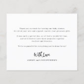 Begroting baby shower 3 foto's dank u uw kaart (Achterkant)