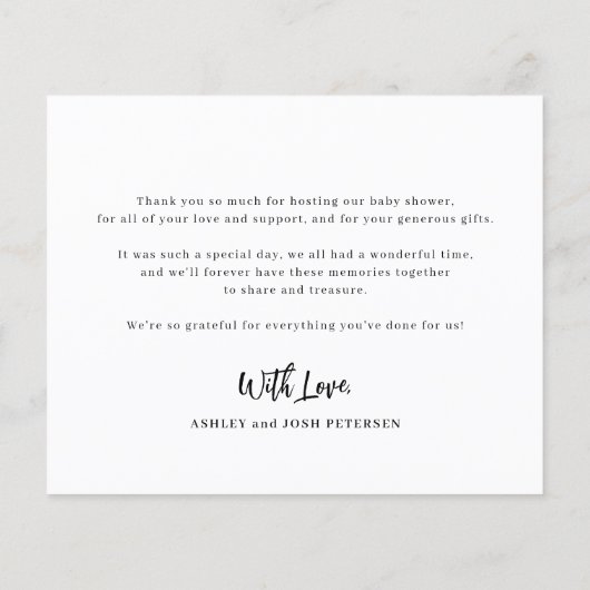 Begroting baby shower 3 foto's dank u uw kaart (Achterkant)