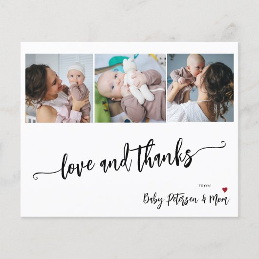 Begroting baby shower 3 foto's dank u uw kaart (Voorkant)