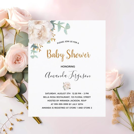 Begroting Baby shower florale eucalyptus greenery