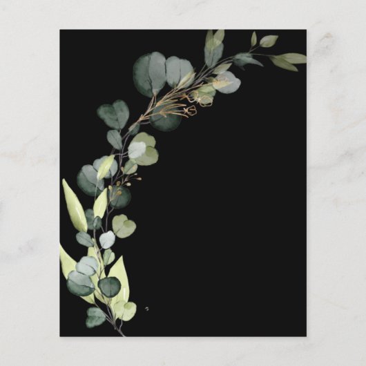 Begroting Baby shower Greenery Eucalyptus Invitati (Achterkant)