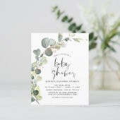 Begroting Baby shower Greenery Eucalyptus Invitati (Staand voorkant)