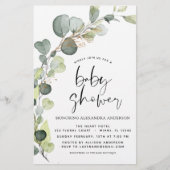 Begroting Baby shower Greenery Eucalyptus Invitati (Voorkant)