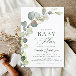 Begroting Baby shower Greenery Eucalyptus Invitati