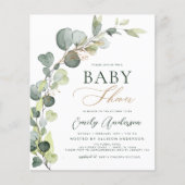 Begroting Baby shower Greenery Eucalyptus Invitati (Voorkant)