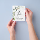 Begroting Baby shower Greenery Eucalyptus Invitati Flyer (Hand)