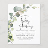 Begroting Baby shower Greenery Eucalyptus Invitati Flyer (Voorkant)