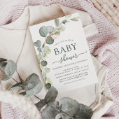 Begroting Baby shower Greenery Eucalyptus Invitati Flyer