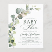 Begroting Baby shower Greenery Eucalyptus Invitati Flyer (Voorkant)