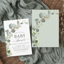 Begroting Baby shower Greenery Eucalyptus Invitati