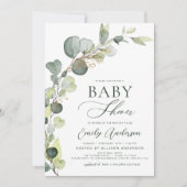 Begroting Baby shower Greenery Eucalyptus Invitati Kaart (Voorkant)