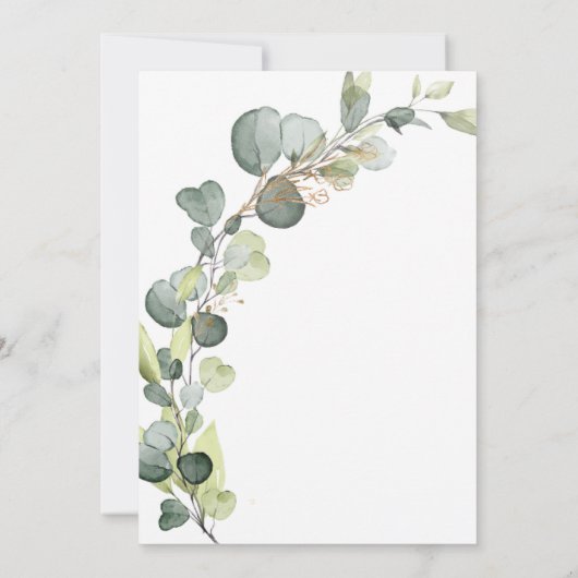 Begroting Baby shower Greenery Eucalyptus Invitati Kaart (Achterkant)