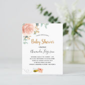 Begroting Baby shower roze hommel bijenbloem (Staand voorkant)
