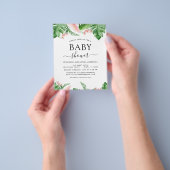 Begroting Baby shower Tropische palmsteun Waterver Flyer (Hand)