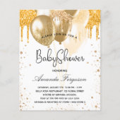 Begroting baby shower witte glitterballonnen (Voorkant)