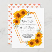 Begroting Baby shower zonnebloemen roos goud (Voorkant / Achterkant)