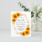 Begroting Baby shower zonnebloemen roos goud (Staand voorkant)