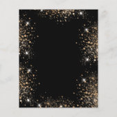 Begroting baby shower zwarte goudglitter uitnodigi (Achterkant)