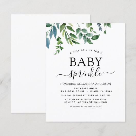 Begroting Baby sprinkhaan — Greenery Botanical (Voorkant / Achterkant)