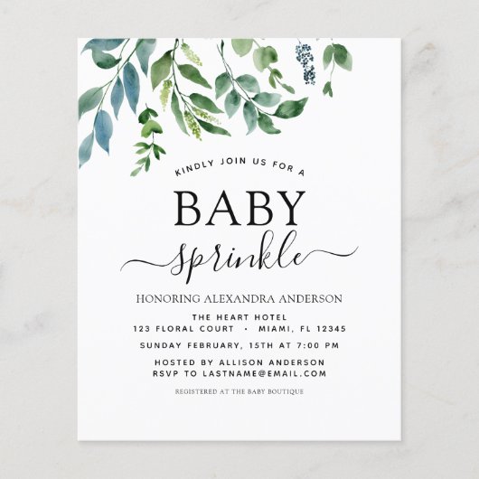 Begroting Baby sprinkhanenschop Greenery Botanical Flyer (Voorkant)