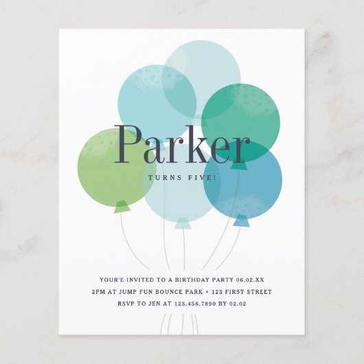 Begroting ballonbons verjaardagsfeest (Voorkant)