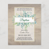 Begroting BAPTISM Christening Greenery Leaves Invi (Voorkant)