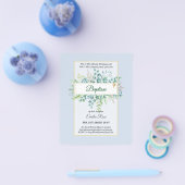 Begroting BAPTISM Christening Greenery Leaves Invi Flyer (Enkel)