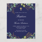 Begroting baptisme blue eucalyptusuitnodiging (Voorkant)