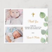 Begroting baptisme eucalyptus foto tweeling bedank (Voorkant)