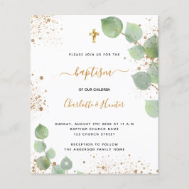 Begroting baptisme eucalyptus gold twint-uitnodigi