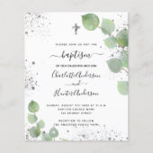 Begroting baptisme eucalyptus twins-uitnodiging (Voorkant)