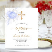 Begroting Baptisme lichtblauwe bloemenjongen wit