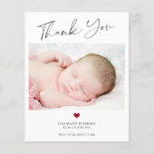 Begroting bedankt voor baby foto geboorteaankondig flyer (Voorkant)