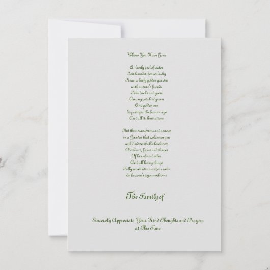 Begroting Bedankt voor uw deelneming en medeleven (Achterkant)