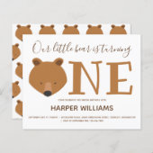 Begroting Beer één Baby eerste uitnodiging (Voorkant / Achterkant)