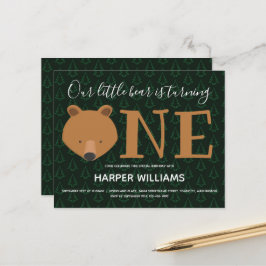 Begroting Beer Pine Baby eerste uitnodiging