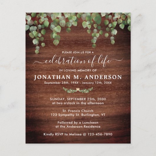 Begroting begrafenisvriendelijke feestdag voor het (Voorkant)