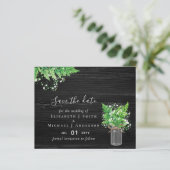 Begroting bespaart de Dates Greenery Ferns Wedding (Staand voorkant)
