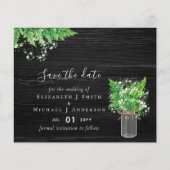 Begroting bespaart de Dates Greenery Ferns Wedding (Voorkant)
