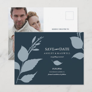 Begroting bespaart de datum Midnight Blue Aankondigingskaart