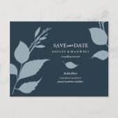 Begroting bespaart de datum Midnight Blue Aankondigingskaart (Voorkant)