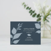 Begroting bespaart de datum Midnight Blue Aankondigingskaart (Staand voorkant)