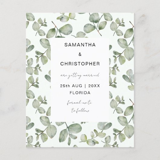 Begroting bespaart onze datum Groene foto bruiloft (Achterkant)