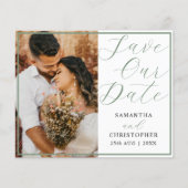 Begroting bespaart onze datum Groene foto bruiloft (Voorkant)